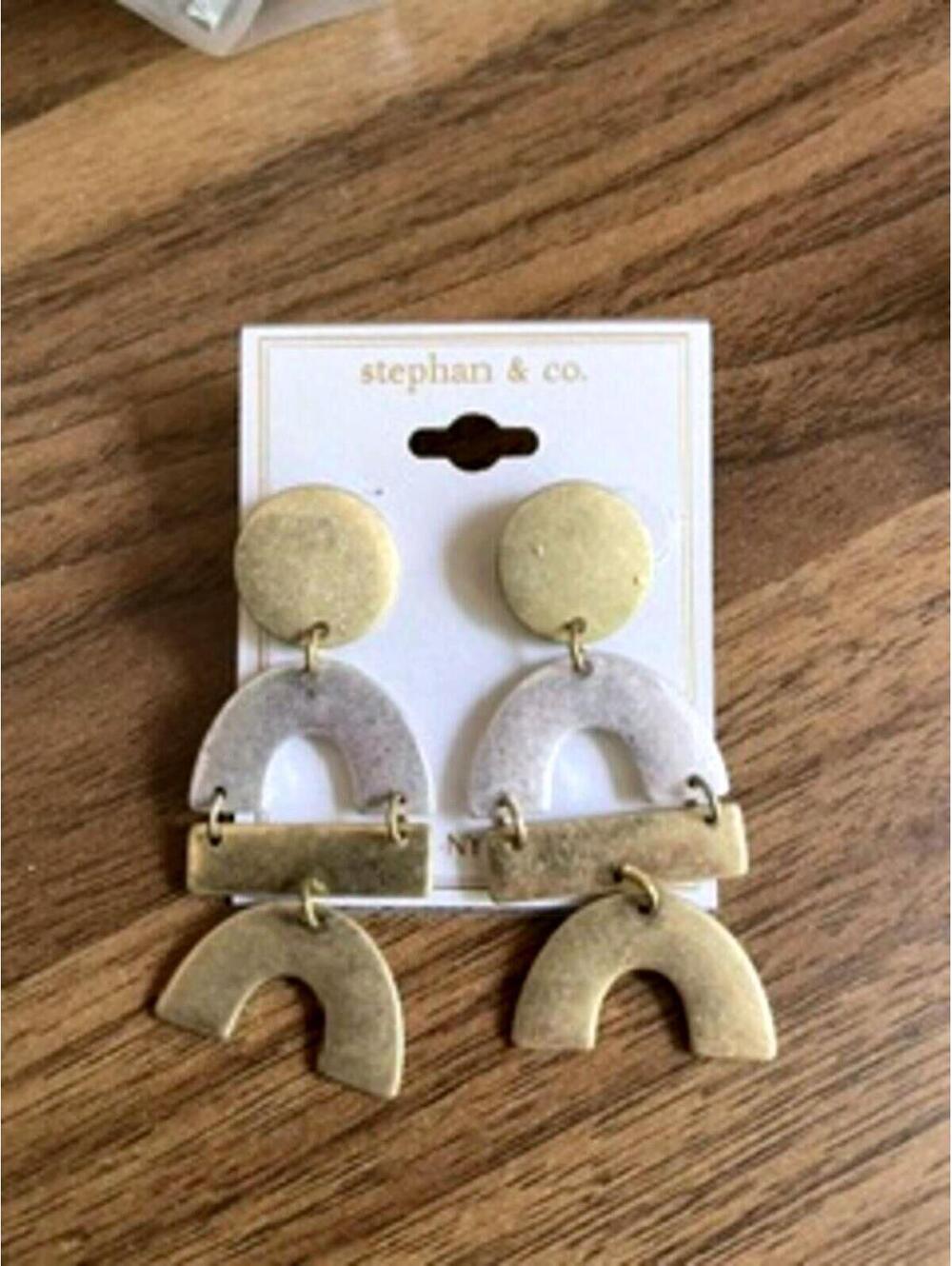 Geometric Dangle Earrings by stephan & co.